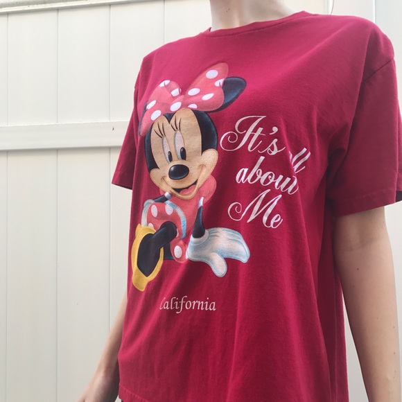 Disney Red Glitter Minnie Mouse T-Shirt - Picture 1 of 3